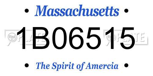 1B06515 Massachusetts License Plate