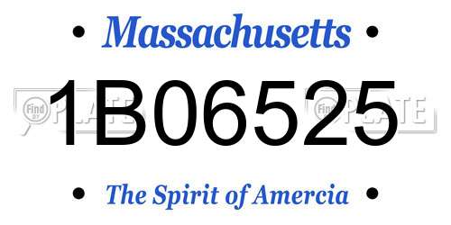 1B06525 Massachusetts License Plate