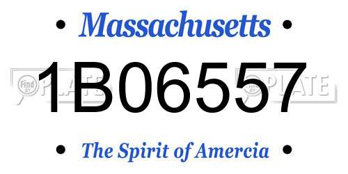 1B06557 Massachusetts License Plate