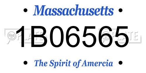 1B06565 Massachusetts License Plate