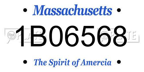 1B06568 Massachusetts License Plate