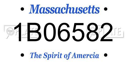 1B06582 Massachusetts License Plate