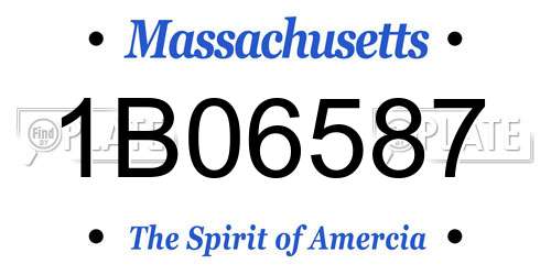 1B06587 Massachusetts License Plate
