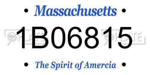1B06815 Massachusetts License Plate