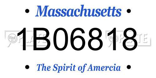 1B06818 Massachusetts License Plate