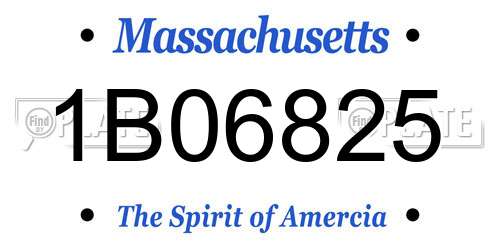 1B06825 Massachusetts License Plate