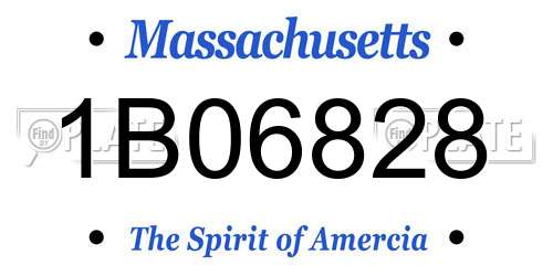 1B06828 Massachusetts License Plate