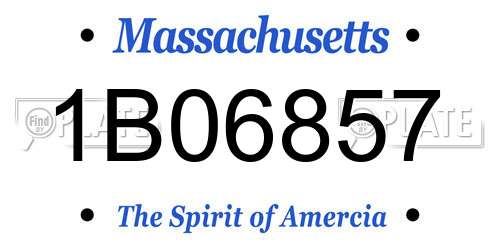 1B06857 Massachusetts License Plate