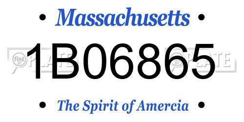 1B06865 Massachusetts License Plate