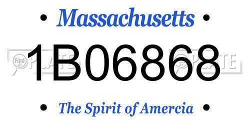 1B06868 Massachusetts License Plate