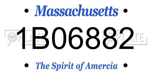 1B06882 Massachusetts License Plate