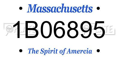 1B06895 Massachusetts License Plate