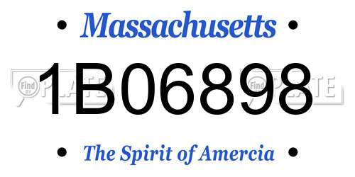 1B06898 Massachusetts License Plate