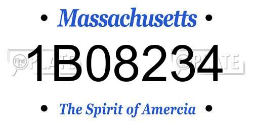 1B08234 Massachusetts License Plate