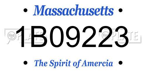 1B09223 Massachusetts License Plate