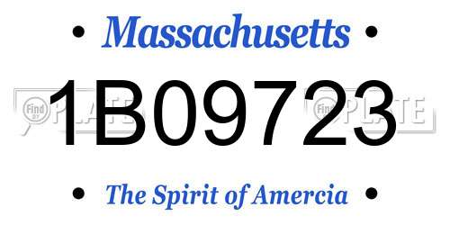 1B09723 Massachusetts License Plate