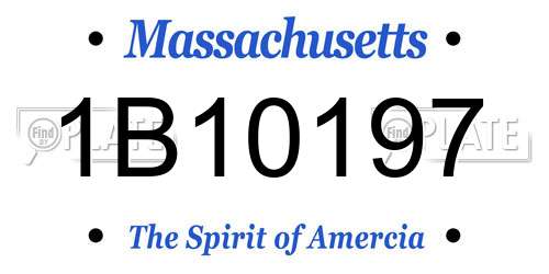 1B10197 Massachusetts License Plate