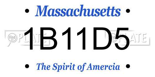 1B11D5 Massachusetts License Plate