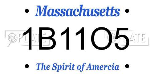 1B11O5 Massachusetts License Plate