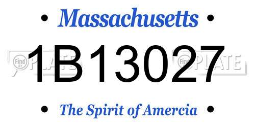 1B13027 Massachusetts License Plate