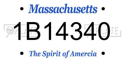 1B14340 Massachusetts License Plate