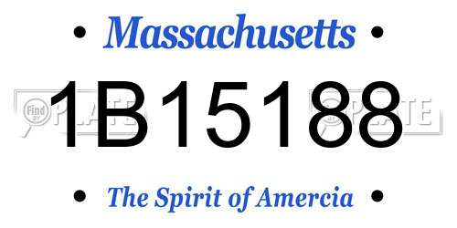 1B15188 Massachusetts License Plate