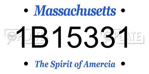 1B15331 Massachusetts License Plate