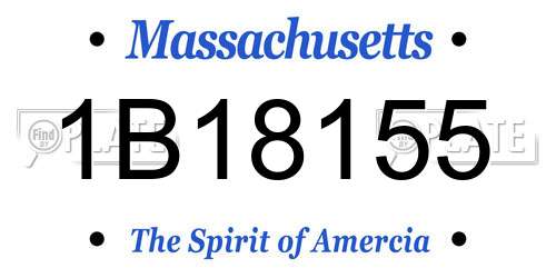 1B18155 Massachusetts License Plate