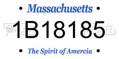 1B18185 Massachusetts License Plate