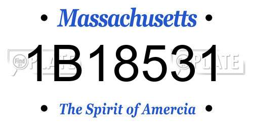 1B18531 Massachusetts License Plate