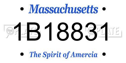 1B18831 Massachusetts License Plate