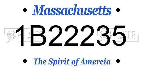 1B22235 Massachusetts License Plate