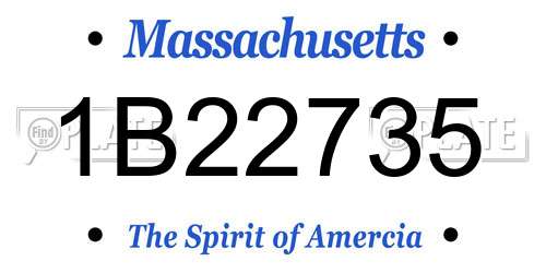 1B22735 Massachusetts License Plate