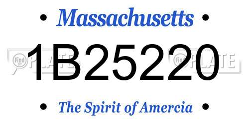 1B25220 Massachusetts License Plate