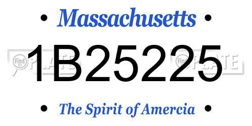 1B25225 Massachusetts License Plate