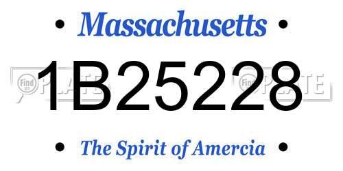 1B25228 Massachusetts License Plate