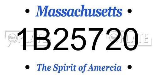 1B25720 Massachusetts License Plate