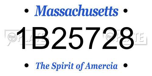 1B25728 Massachusetts License Plate
