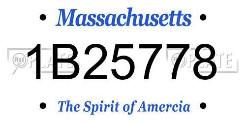 1B25778 Massachusetts License Plate