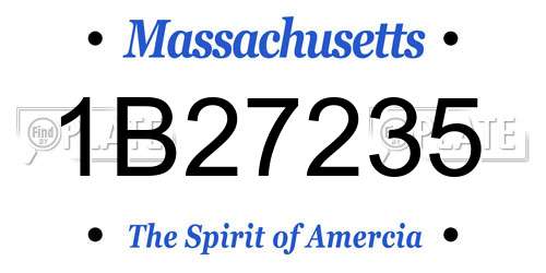 1B27235 Massachusetts License Plate