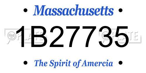1B27735 Massachusetts License Plate