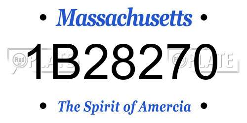 1B28270 Massachusetts License Plate