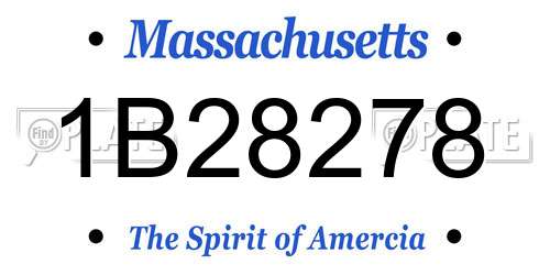 1B28278 Massachusetts License Plate
