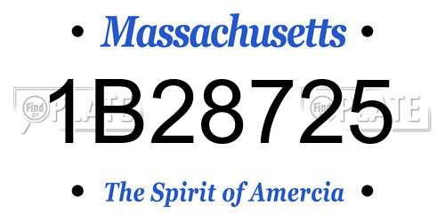1B28725 Massachusetts License Plate
