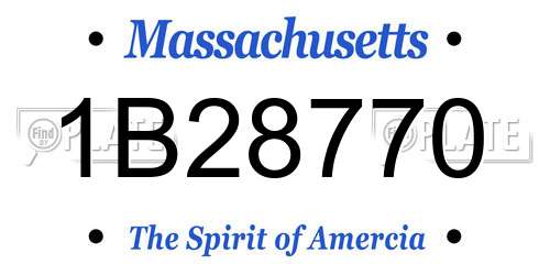 1B28770 Massachusetts License Plate