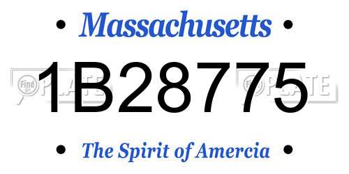 1B28775 Massachusetts License Plate
