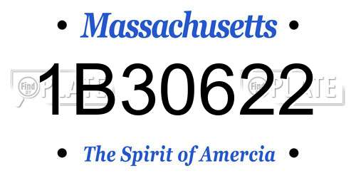 1B30622 Massachusetts License Plate