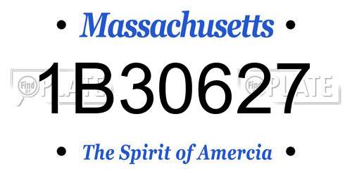 1B30627 Massachusetts License Plate