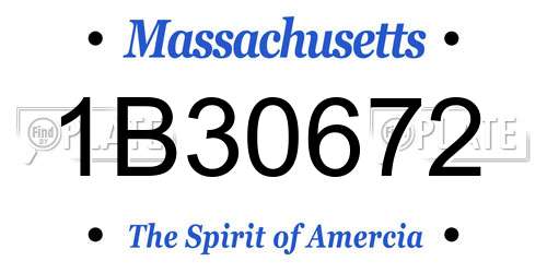 1B30672 Massachusetts License Plate