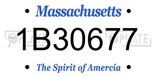 1B30677 Massachusetts License Plate